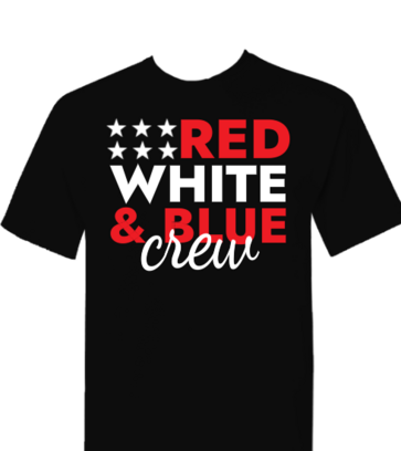 red, white and blue crew design idea